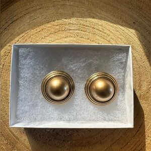 Richelieu Vintage Gold Tone Dome Clip-On Earrings